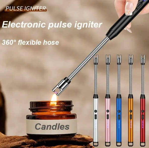 Kitchen Electric USB Windproof Lighter – Rechargeable Flameless Arc Lighter for Gas Stove, Candle & BBQ Use